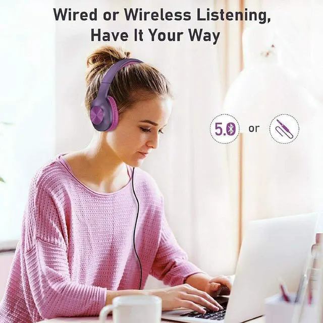 Alt view image 6 of 6 - Wireless Headphones Foldable Headset Compatible with Motorola Moto G Stylus 5G (2025), w Mic Hands-Free Earphones Earbuds Over Ear