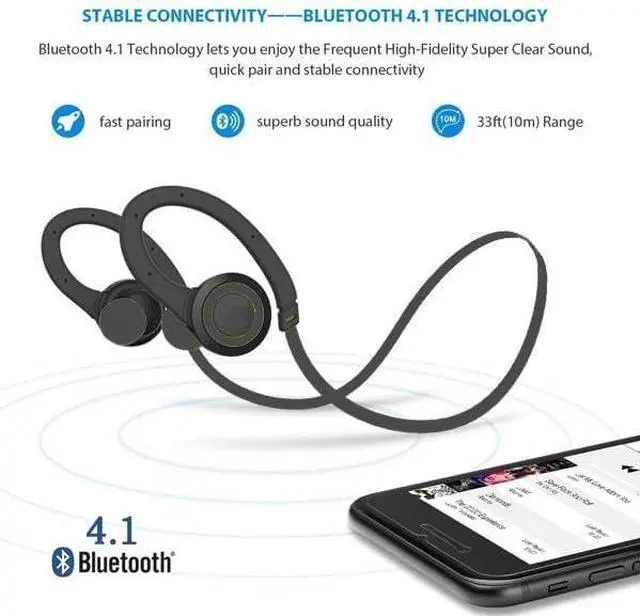 Alt view image 4 of 6 - Wireless Headset Sports Earphones Compatible with OnePlus Pad 3 (2025), Hands-Free Mic Neckband Headphones Earbuds Hi-Fi Sound