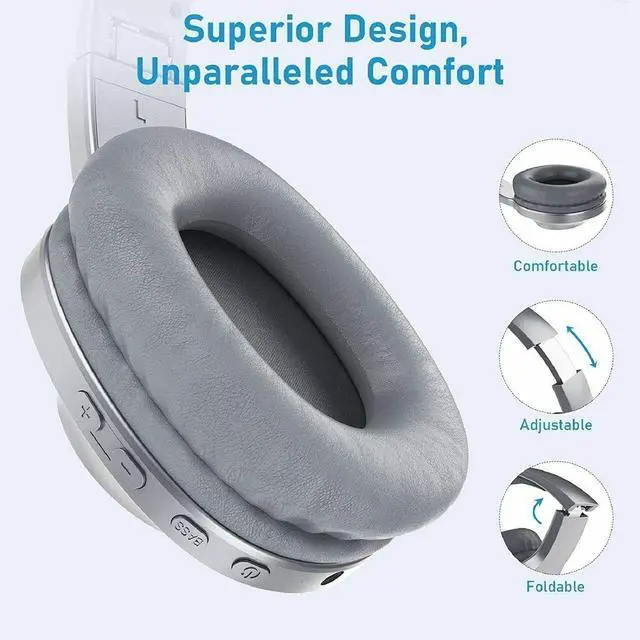 Alt view image 4 of 6 - Wireless Headphones Foldable Headset Compatible with Motorola Edge (2025), w Mic Hands-Free Earphones Earbuds Over Ear