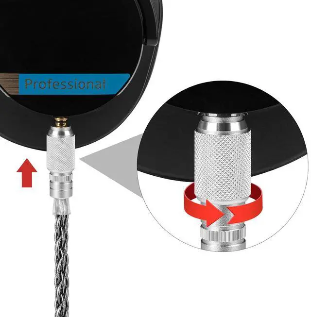 Alt view image 4 of 6 - GEEKRIA Apollo Silver-Plated Upgrade 4.4mm to 3.5mm Audio Cable Compatible with Sony MDR-MV1 MDR-M1 MDR-M1ST Headphones Replacement Cord with Threaded Knob Locking Device (4.9ft / 1.5m)