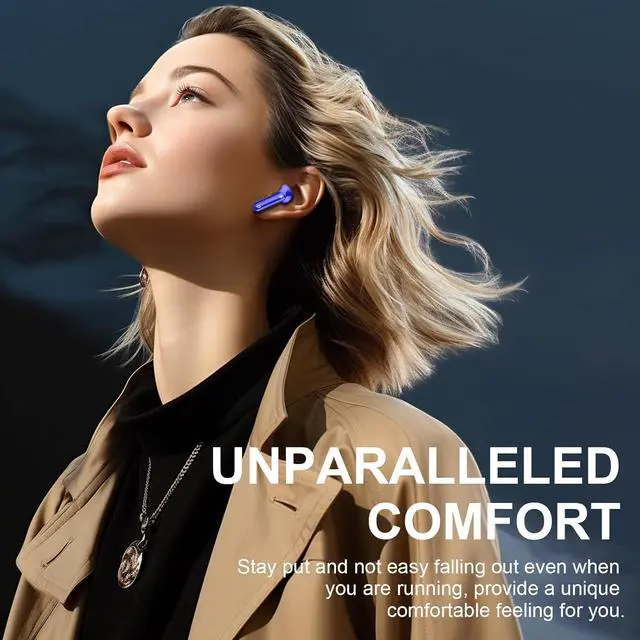 Alt view image 7 of 7 - Wireless Earbuds Bluetooth 5.4 Headphones Noise Cancelling, 40H Playtime Bluetooth Ear Bud with Dynamic Drivers Stereo, Sports Earphones Wireless with LED Power Display for Laptop Pad Phones