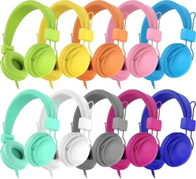 Main image of AILIHEN Kids Headphones Bulk 20-Pack for School Classroom K-12, On-Ear Wired Headsets with Microphone & 85dB Volume Limited & Sharing, 3.5mm Jack for Chromebook, Computer, Laptop (Multicolor)