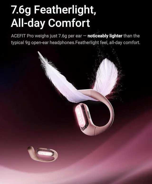 Alt view image 5 of 7 - ACEFAST Blush Pink Set- Acefit Pro and a 65W GaN Fast Charger with 3 Ports