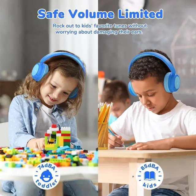 Alt view image 3 of 7 - iClever BTH27 & BTH22 Toddler Bluetooth Headphones Bundles, USB C Fast Charging, Bluetooth 5.4, AUX Cord,Safe Volume,Kids Headphones for iPad/Tablet/Travel/School