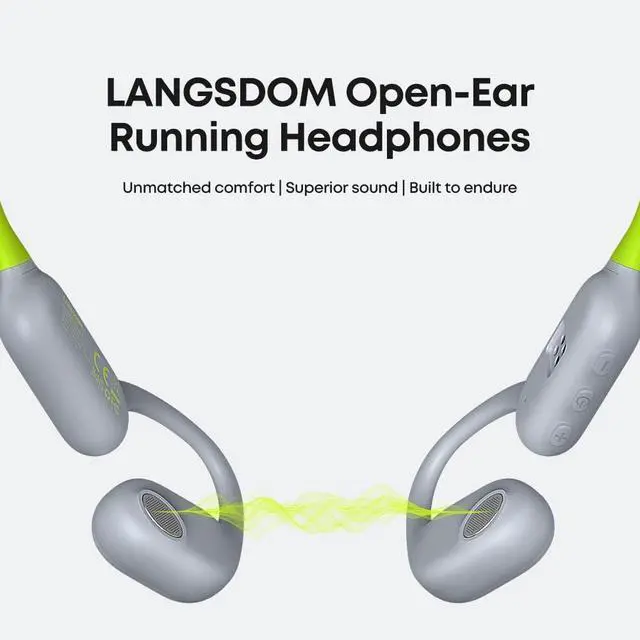 Alt view image 6 of 7 - Langsdom Running Headphones AirWare Pro & The Second Replacement Charging & Data Cable