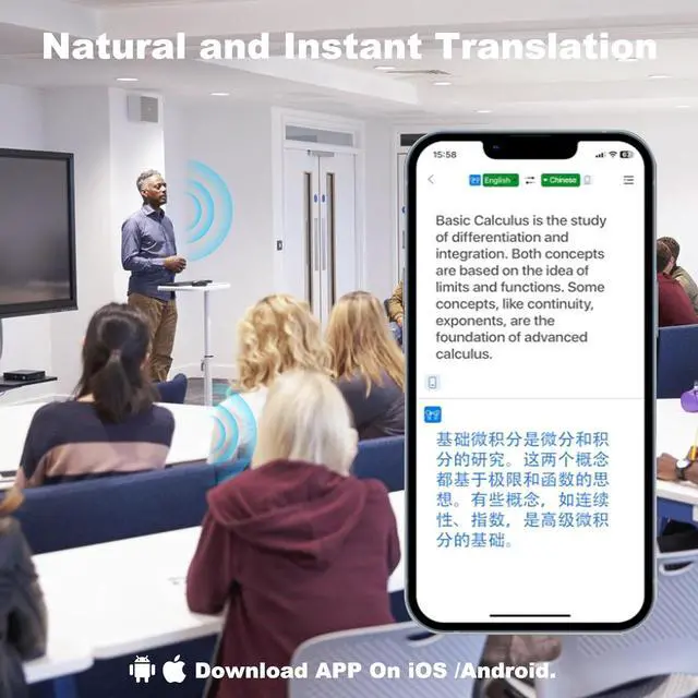 Alt view image 5 of 7 - AI Language Translation Earbuds, Translator Earbuds Real Time with iOS & Android, 144-Language Bluetooth Headphones Translating Device for Travel and Business, Black