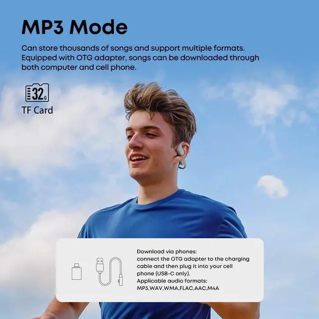 Alt view image 3 of 7 - Langsdom Running Headphones AirWare Pro & The Second Replacement Charging & Data Cable