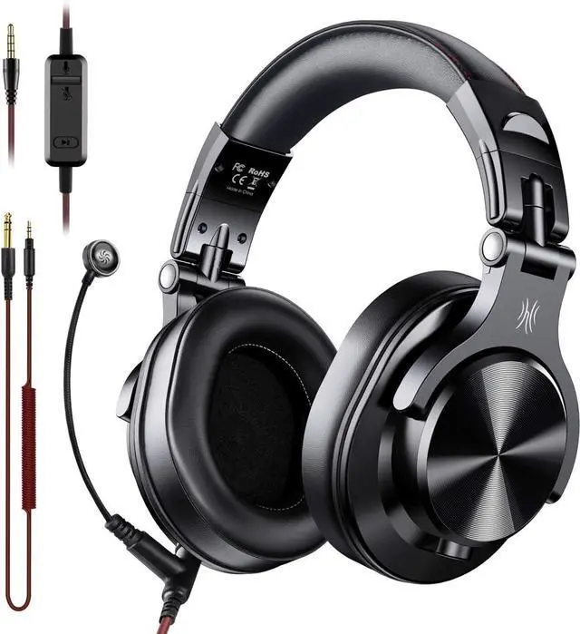 Alt view image 2 of 7 - OneOdio A71 Wired Over Ear Headphones & 3.5 mm Cable with Boom Mic