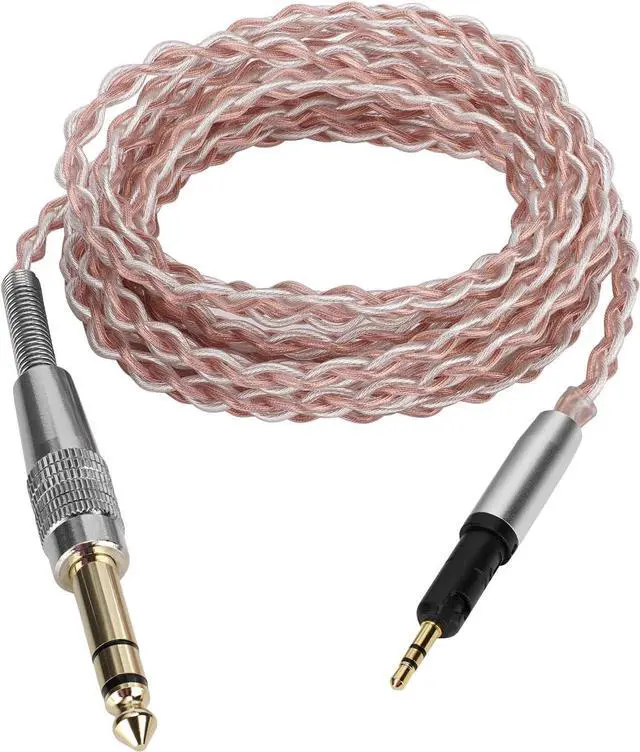 Alt view image 2 of 6 - Geekria Apollo Silver-Plated Upgrade Audio Cable Compatible with ATH-R50x Headphones, 3.5mm (1/8'')/6.35mm (1/4'') to 2.5mm Replacement Headphones Cord for Desktop Amplifier (8.2ft / 2.5m)
