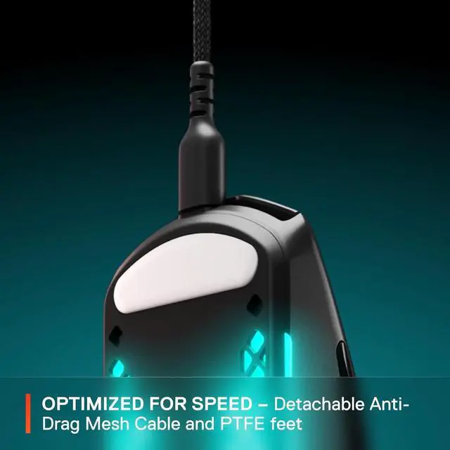 Alt view image 6 of 6 - SteelSeries Aerox 3 - Holey RGB Gaming Mouse - Ultra-lightweight Water Resistant Design - 8,500 DPI TrueMove Core Optical Sensor - Onyx