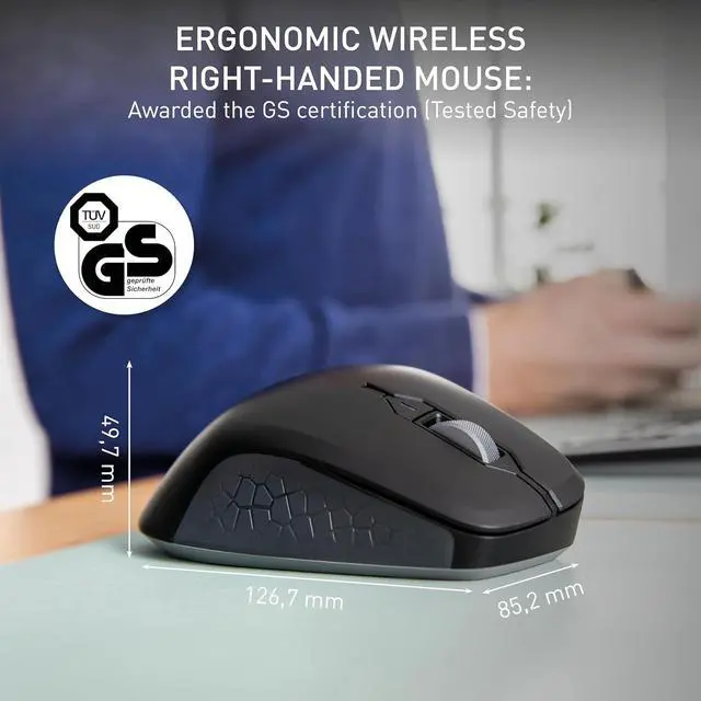 Alt view image 2 of 7 - Cherry Stream Mouse Comfort. Silent Click with Ergonomic Shape and Wireless Freedom.