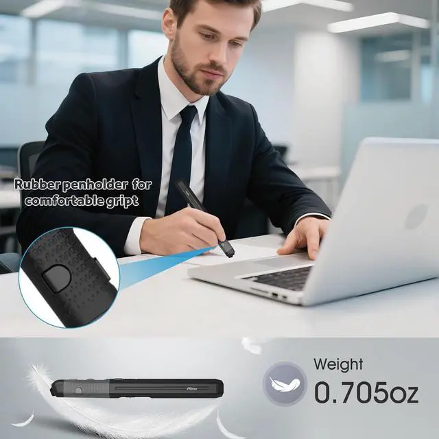 Alt view image 2 of 7 - Plima Pocket Ergonomic Pen Mouse Vertical Mouse,DPI 800/1200/1600 Adjustable,Operate thisin a Pen-Holding Manner,Type-C to USB Cable, Support Windows, Android,Linux, Mac OS(Black)