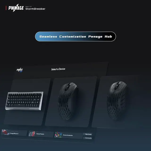 Alt view image 5 of 7 - PWNAGE Stormbreaker Max CF Wireless Gaming Mouse 8kHz - 45grams Ultralight Esports Pro Gamer Flawless Xero PAW3950 Optical Sensor 36,000 DPI - 8000Hz -100% PTFE Skates Large Ergo - Carnage