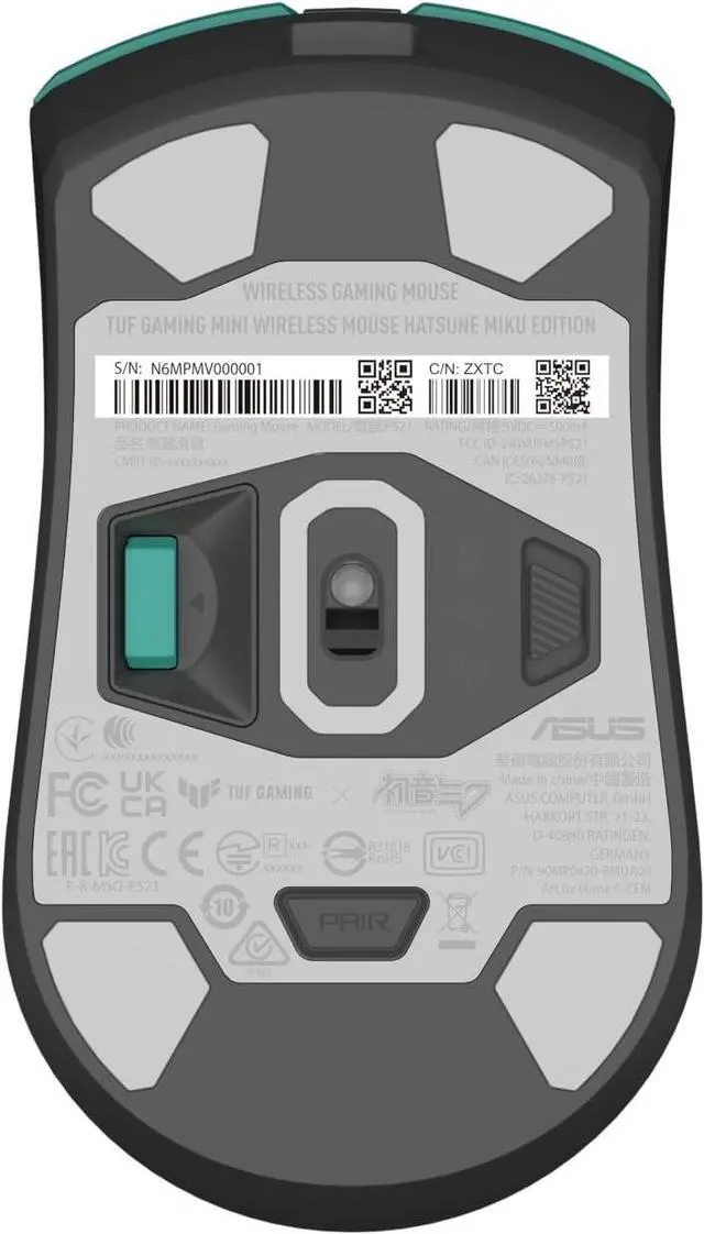 Alt view image 2 of 7 - TUF Gaming Mini Wireless Mouse Hatsune Miku Edition- lightweight, ambidextrous 65g wireless gaming mouse with tri-mode connectivity, 12,000dpi sensor, and 100million-click lifespan mechanical switches