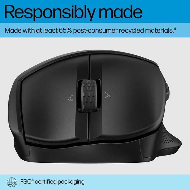 Alt view image 5 of 7 - HP 480 Comfort Bluetooth Mouse - Contoured Shape - Connect up to 3 Devices via Bluetooth® 5.3-6 Programmable Buttons - Multi-OS Compatible - Soft Side Grips, Quiet Clicks - Multi-Surface Traction