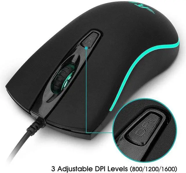 Alt view image 3 of 7 - Rii Wired Mouse, RM105 USB Computer Mouse,RGB Optical Office Mice for PC,Computer,Laptop,Desktop,Windows (10 Pack)