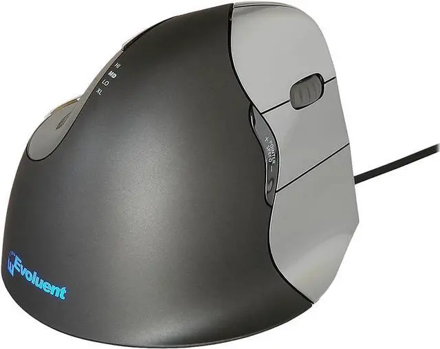 Alt view image 4 of 7 - Evoluent  Inventor of The Vertical Mouse  VM4R Ergonomic Vertical Mouse Right Hand Med to Large Wired, Sculpted for Comfort, Reduces Wrist Strain, Adjustable Speed, Customizable Buttons in Windows