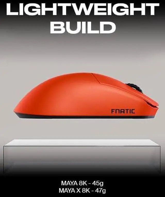 Alt view image 4 of 7 - Fnatic x Lamzu Maya 8K Small Wireless Pro Gaming Mouse Special Edition, Pixart 3950 Sensor, Epically Light 45g, 80h Battery Life, Optical Switches, Windows & Mac Compatible