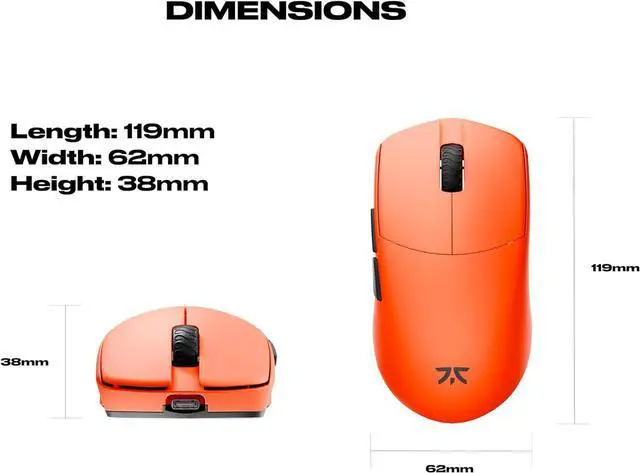 Alt view image 5 of 7 - Fnatic x Lamzu Maya 8K Small Wireless Pro Gaming Mouse Special Edition, Pixart 3950 Sensor, Epically Light 45g, 80h Battery Life, Optical Switches, Windows & Mac Compatible