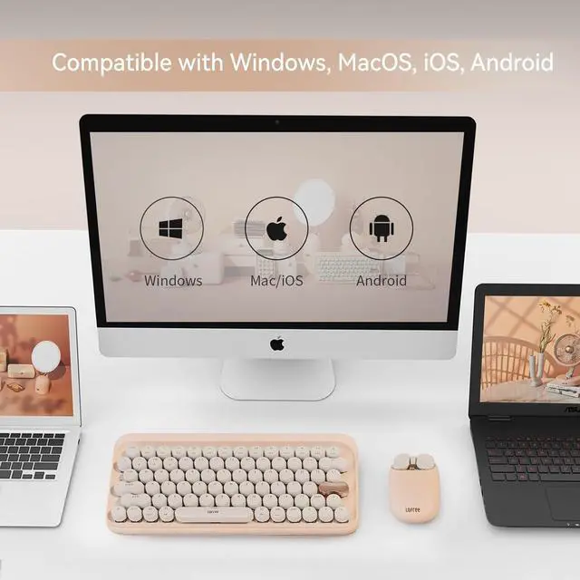 Alt view image 7 of 7 - LOFREE Wavy Chips Dual-Mode Wireless Mouse with 5 Adjustable DPI Levels Compatible with Windows, MacOS, iOS, Android (Milk Tea)