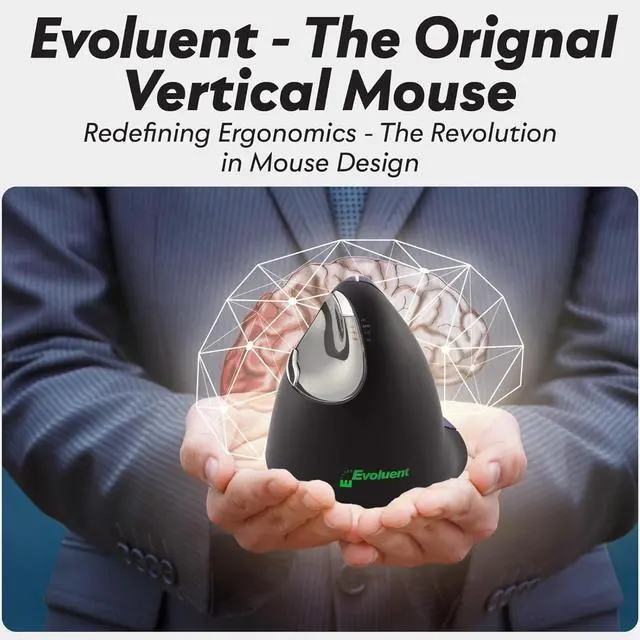 Alt view image 6 of 7 - Evoluent  The Original Vertical Mouse  VM4S Ergonomic Vertical Mouse Right Hand Small Wired USB, Sculpted for Comfort, Reduces Wrist Strain, Adjustable Speed, Customizable Buttons in Windows