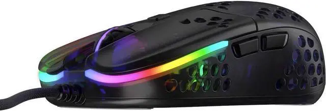 Alt view image 2 of 5 - XTRFY MZ1, Ultra-Light Wired Gaming Mouse, Cutting-Edge Pixart 3389 Sensor, Unique Shape for Optimum Aim, Adjustable RGB Lighting, Zys Rail Edition