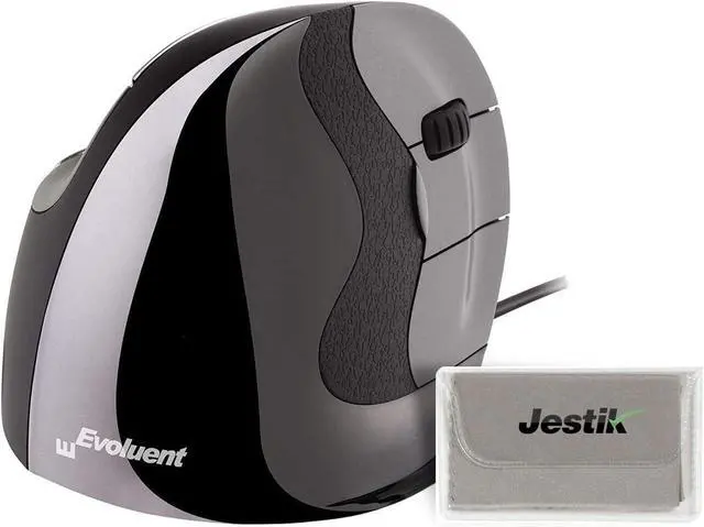 Alt view image 7 of 7 - Evoluent Mouse VMDS - VerticalMouse D, Right Hand Ergonomic Design, Evoluent Vertical Mouse D Small with Wired USB Connection for Laptop and PC, Plus Jestik Microfiber Cloth