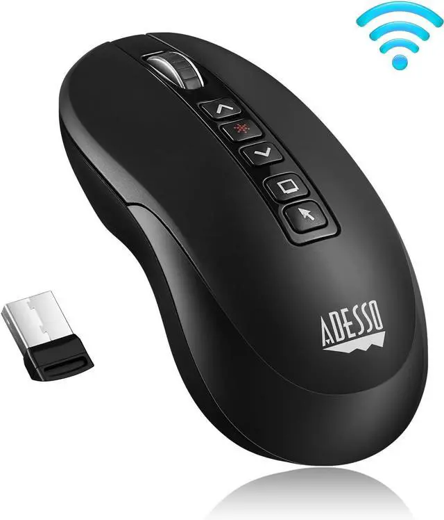 Alt view image 3 of 7 - Adesso Air Mouse Wireless Desktop Presenter Mouse with Laser Pointer