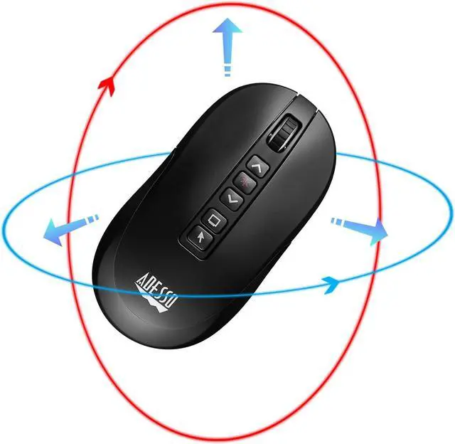 Alt view image 6 of 7 - Adesso Air Mouse Wireless Desktop Presenter Mouse with Laser Pointer