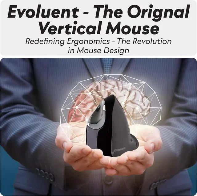 Alt view image 7 of 7 - Evoluent  The Original Vertical Mouse  VMDMW Ergonomic Vertical Mouse Right Hand Medium Wireless USB, Sculpted for Comfort, Reduces Wrist Strain, Adjustable Speed, Customizable Buttons in Windows