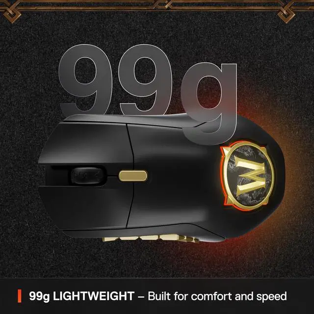 Alt view image 4 of 5 - SteelSeries Aerox 9 Wireless: World of Warcraft Edition  Free in-Game Item  MMO Gaming Mouse  18 Programmable Buttons  Lightweight  Bluetooth/2.4GHz  18K DPI TrueMove Air Sensor