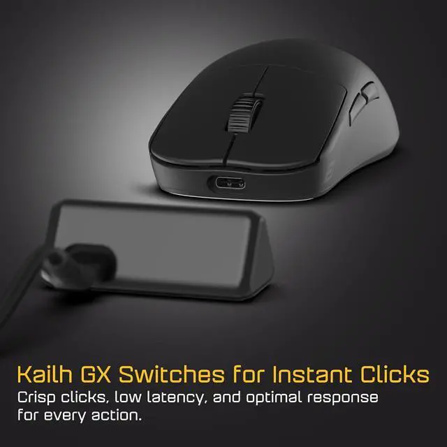 Alt view image 3 of 7 - ENDGAME GEAR OP1w 4k v2 Wireless Gaming Mouse Black  30K DPI Optical Sensor, 4000Hz Polling, Hot-Swappable Switches & Claw-Grip Design