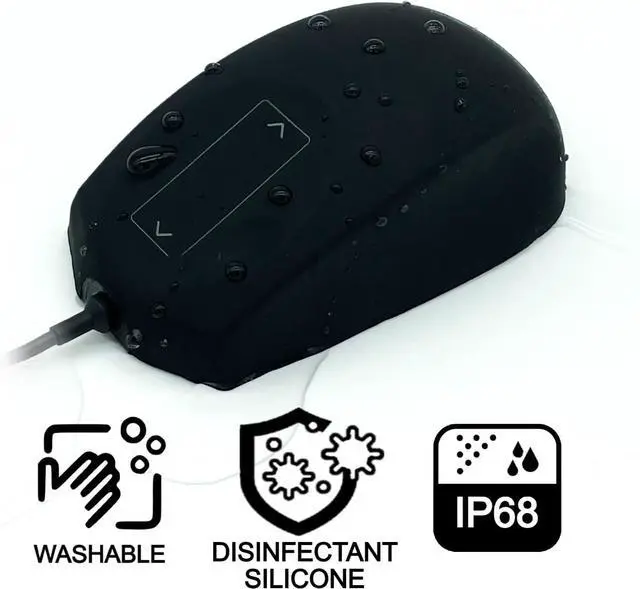 Alt view image 4 of 5 - DSI Industrial Wired Waterproof Optical Mouse Disinfectant Silicone SME10 New Version 100% Latex Free Sealed to be IP68