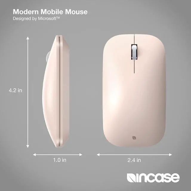 Alt view image 4 of 7 - Incase Modern Mobile Mouse  Designed by Microsoft  Lightweight, Precision Navigation, Right/Left Hand Use, Scroll Wheel, BlueTrack Technology, Wireless Bluetooth for Mac/Windows/8/10/11 (Sandstone)