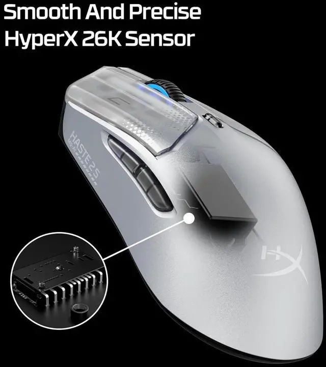 Alt view image 6 of 7 - HP HyperX Pulsefire Haste 2 S Navy Wireless Gaming Mouse