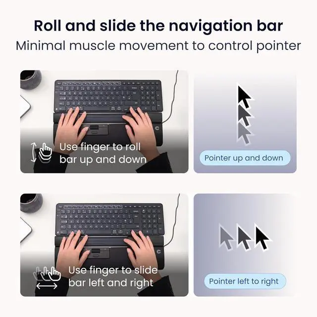 Alt view image 3 of 7 - Contour Design SliderMouse Pro Wired Ergonomic Mouse, Centralized Layout to Reduce Wrist & Forearm Strain, Plug & Play for PC/Mac, Slim Version