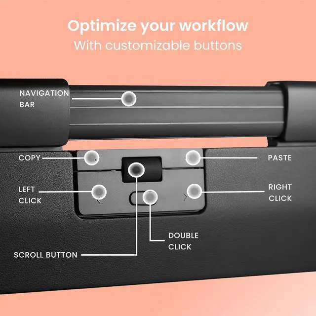 Alt view image 7 of 7 - Contour Design SliderMouse Pro Wired Ergonomic Mouse, Centralized Layout to Reduce Wrist & Forearm Strain, Plug & Play for PC/Mac, Slim Version