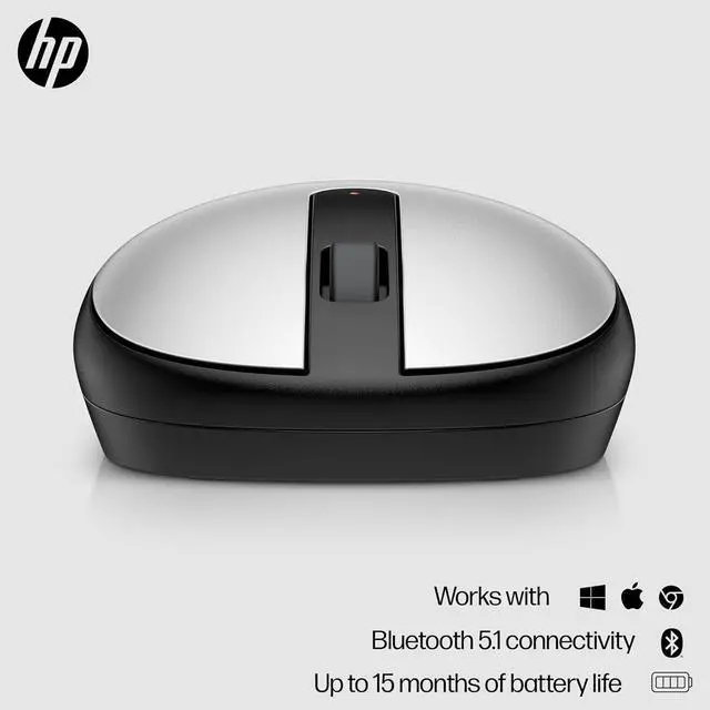 Alt view image 2 of 4 - HP 240 Bluetooth Mouse-Silver, Bluetooth 5.1 Wireless, Swift Pair, 1600 DPI accurate tracking, 3 Buttons, Slim Portable, 2-year battery, for Wins PC, laptop, Notebook, Mac and Chromebook (43N04AA#ABA)