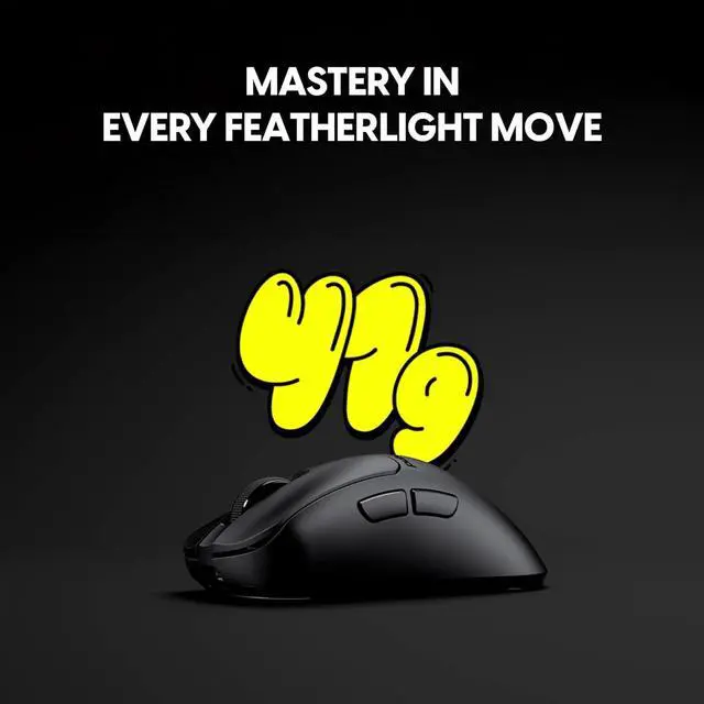 Alt view image 3 of 7 - Pulsar Gaming Gears Xlite Crazylight Wireless Gaming Mouse, Ultra Lightweight 1.45 oz (41g), Optical Switch, 32000 DPI, 750 IPS, XS-1 Sensor, 8k Compatible (Jet Black)