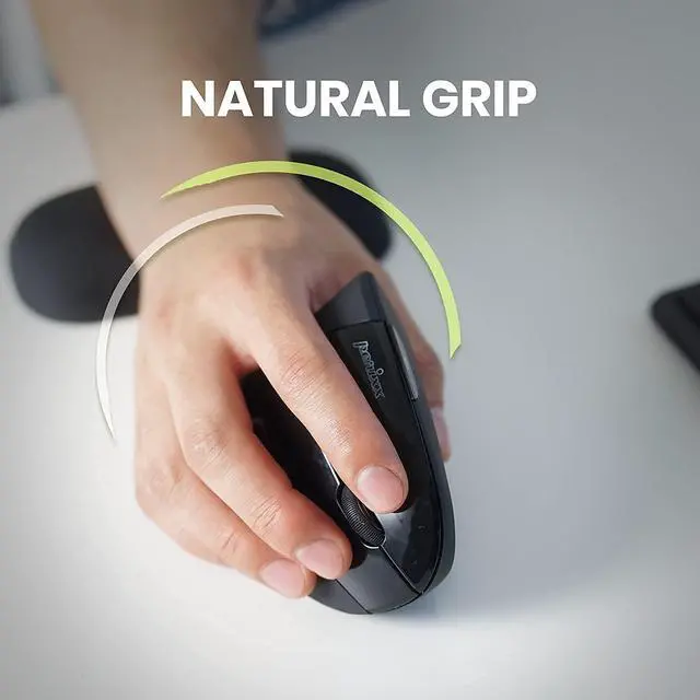 Alt view image 4 of 7 - Wireless Vertical Mouse with 35x17 Waterproof XXL Stitched Mouse Pad