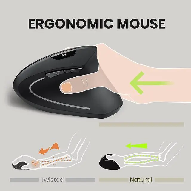 Alt view image 3 of 7 - Wireless Vertical Mouse with 35x17 Waterproof XXL Stitched Mouse Pad