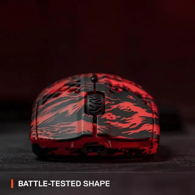 Alt view image 4 of 5 - SteelSeries Aerox 3 Wireless: Faze Clan Edition  Holey RGB Gaming Mouse  18K DPI TrueMove Air Optical Sensor  Ultra-Lightweight Water Resistant Design