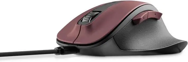 Alt view image 3 of 7 - Hama Ergonomic Mouse (Wireless Mouse, 6 Buttons, 2.4GHz, BlueWave, 800/1200/1600 dpi, Optical Mouse Wireless, Wireless Mouse, Ergonomic Computer Mouse, for Laptop/PC, Battery, Right-Handed) Bordeaux