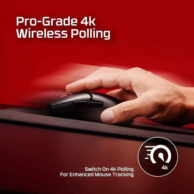 Alt view image 3 of 7 - HyperX Pulsefire Saga Pro Wireless Gaming Mouse (Black)