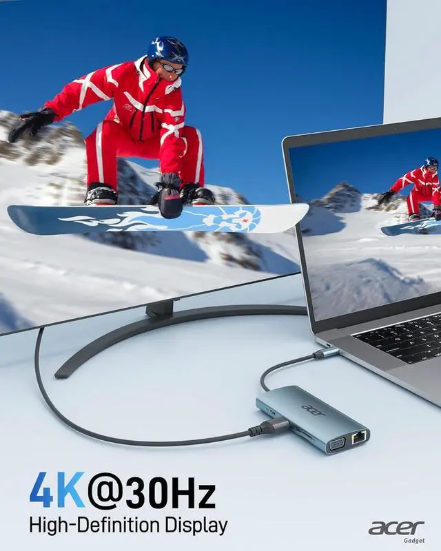Alt view image 7 of 7 - acer Wireless Mouse OMR266 Bundle with USB C Hub with 4K HDMI