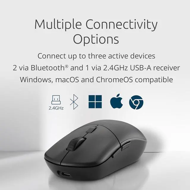 Alt view image 2 of 6 - Kensington MY430 EQ Wireless Rechargeable 2.4GHz Bluetooth Mouse, Outer Case Made from 65% Recycled Content (PCR), with up to 4 Months of Battery Life per Charge (K75507EU)