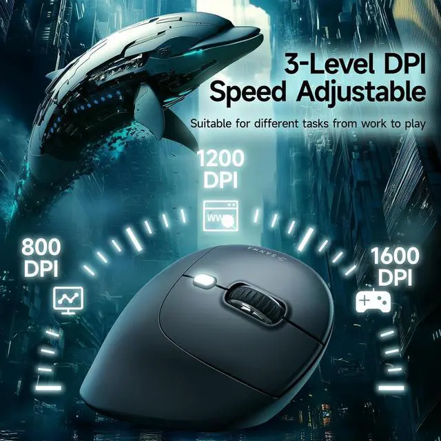Alt view image 6 of 7 - SANWA 3-Device Ergonomic Vertical Mouse + Bluetooth Numeric Keypad Set, Silent Click & Programmable Ergo Mice for Medium Large Hands, Portable Ten Key Number Pad, Compatible with Mac, Windows, Laptop