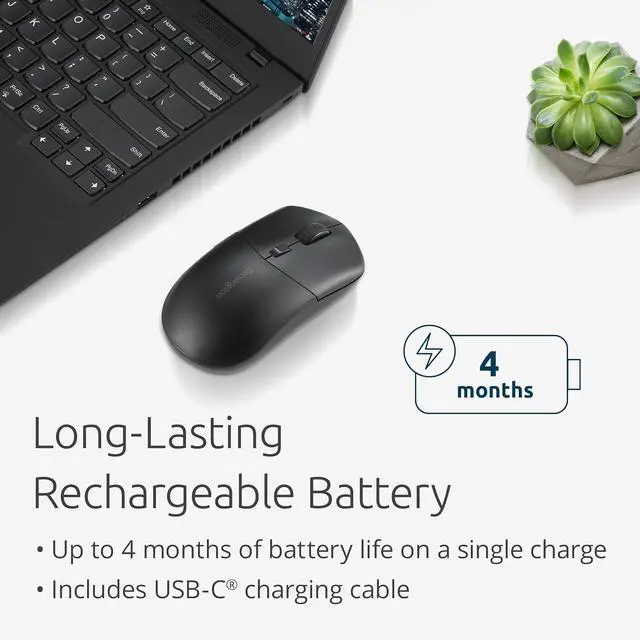 Alt view image 4 of 6 - Kensington MY430 EQ Wireless Rechargeable 2.4GHz Bluetooth Mouse, Outer Case Made from 65% Recycled Content (PCR), with up to 4 Months of Battery Life per Charge (K75507EU)