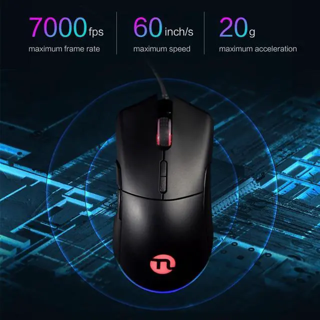 Alt view image 6 of 6 - GM55 Wired Mouse, Matte Surface, Ergonomic Design, Silent and Durable, Gaming and Office Mouse for PC & Laptop