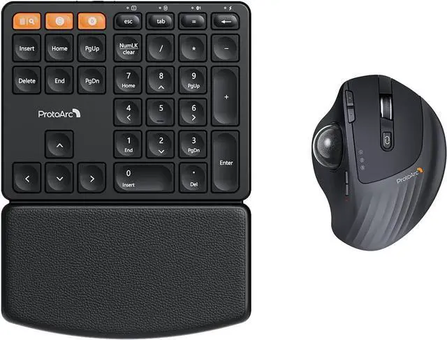 Main image of ProtoArc EK04 N Ergonomic Number Pad and EM01 NL Trackball Mouse